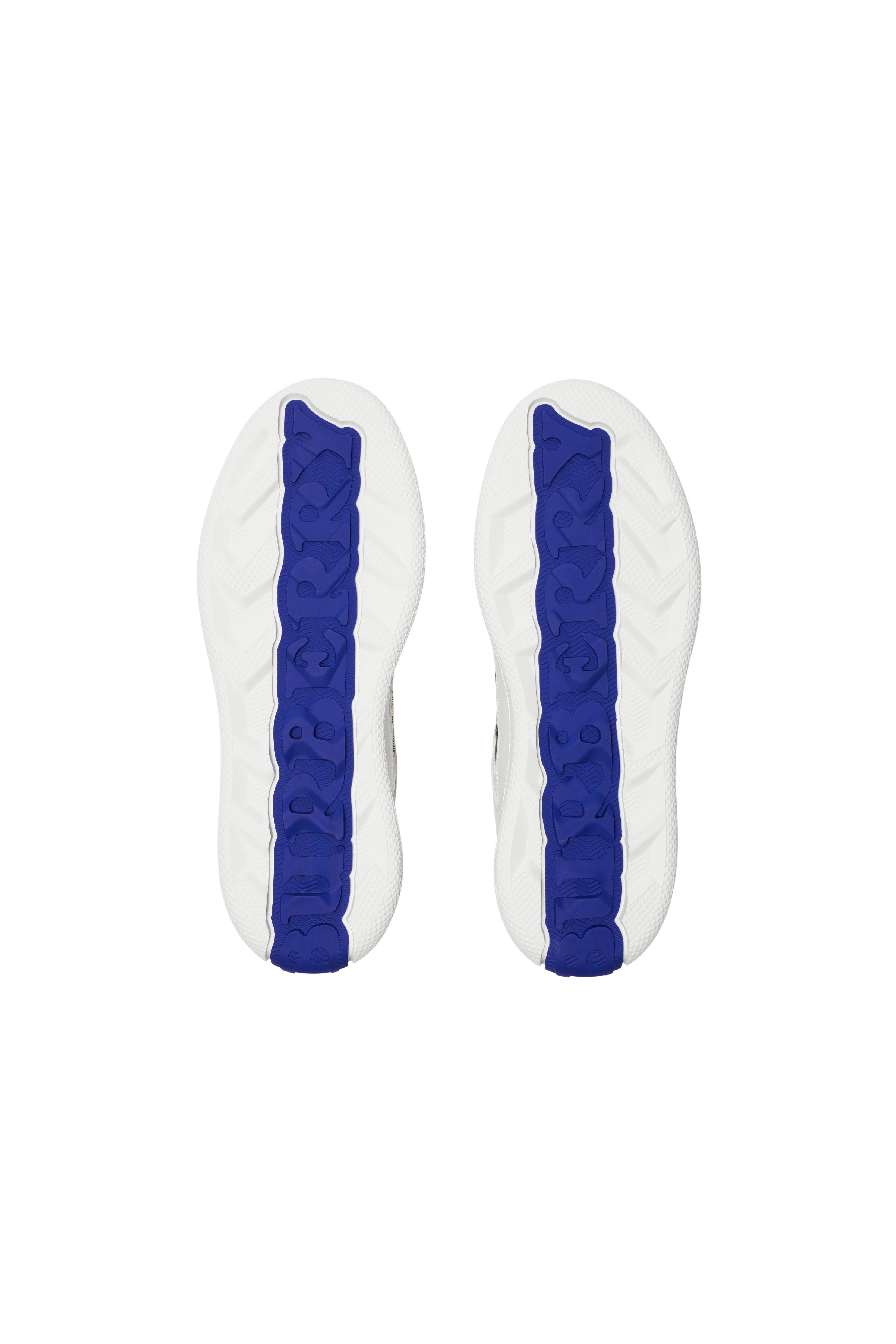 Burberry Leather and Check Terrace Sneakers, Alternate, color, White/Sand