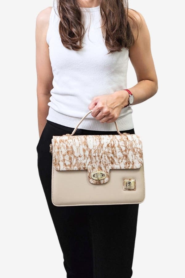 Acqua Marine 586 Handbag, Alternate, color, Beige / White