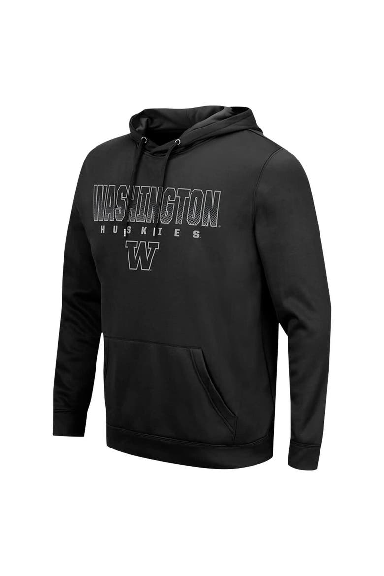 Men's Colosseum  Black Washington Huskies Blackout 3.0 Pullover Hoodie, Alternate, color, Black