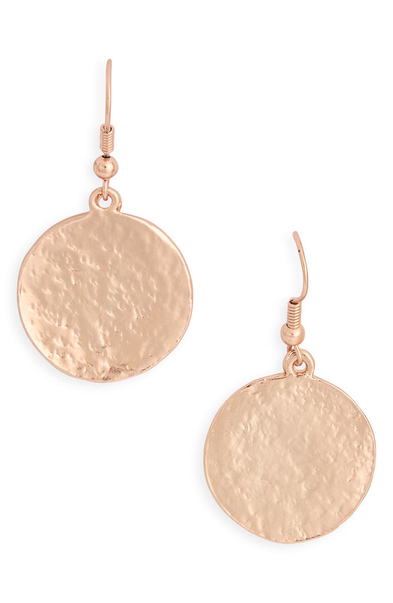 Karine Sultan Hammered Coin Drop Earrings, Main, color, 