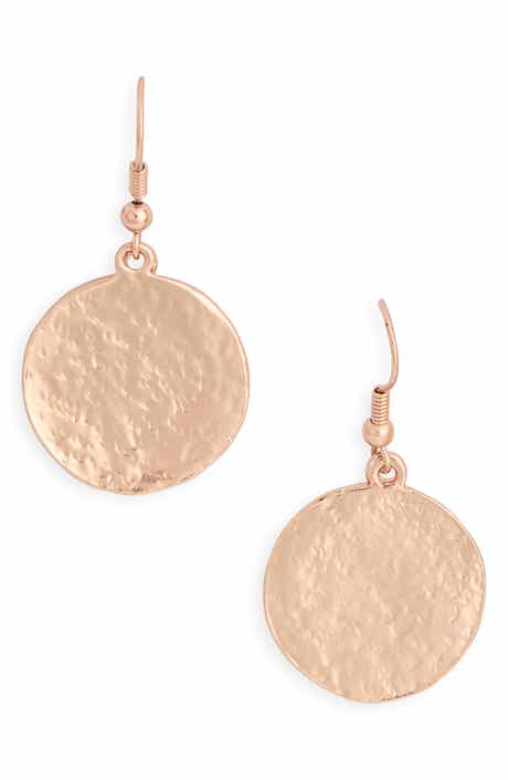 Karine Sultan Hammered Coin Drop Earrings