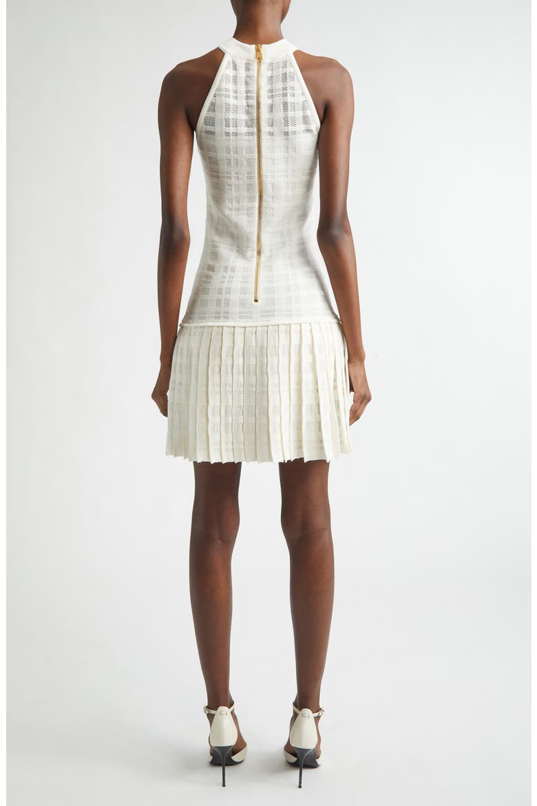 Tartan Tattoo Pleated Sweater Dress, Alternate, color, NATURAL
