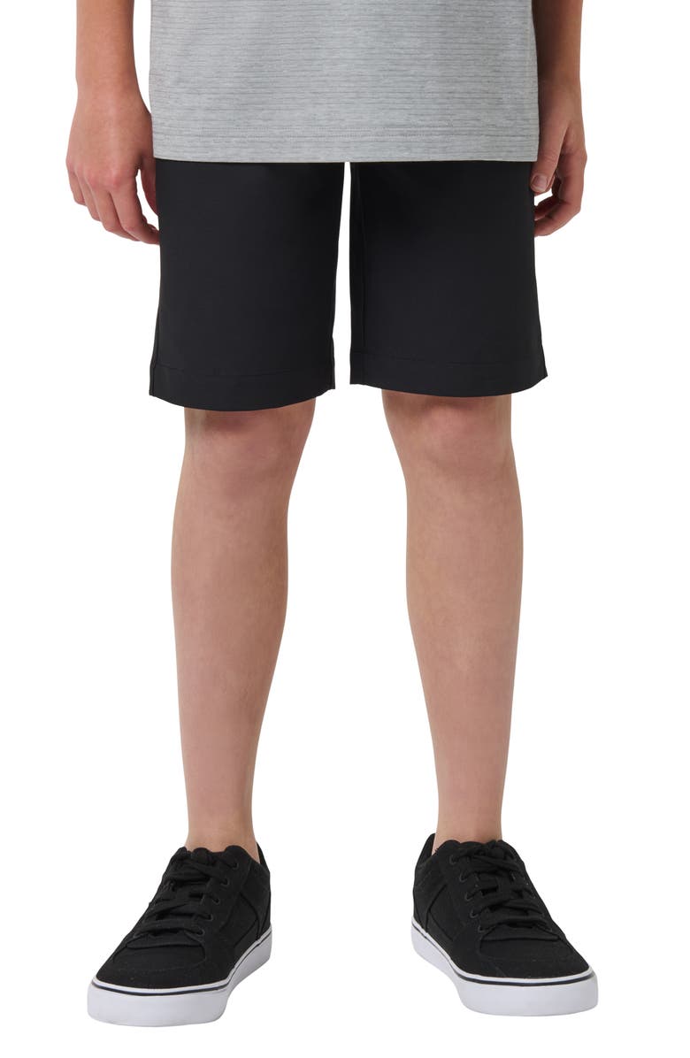 TravisMathew Kids' Wanderlust Flat Front Stretch Shorts, Main, color, Black