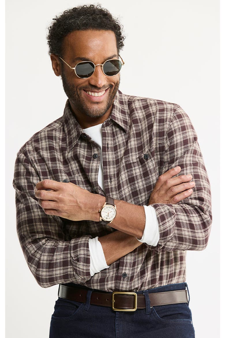Rye Soft Touch Flannel Workshirt, Alternate, color, Burgundy