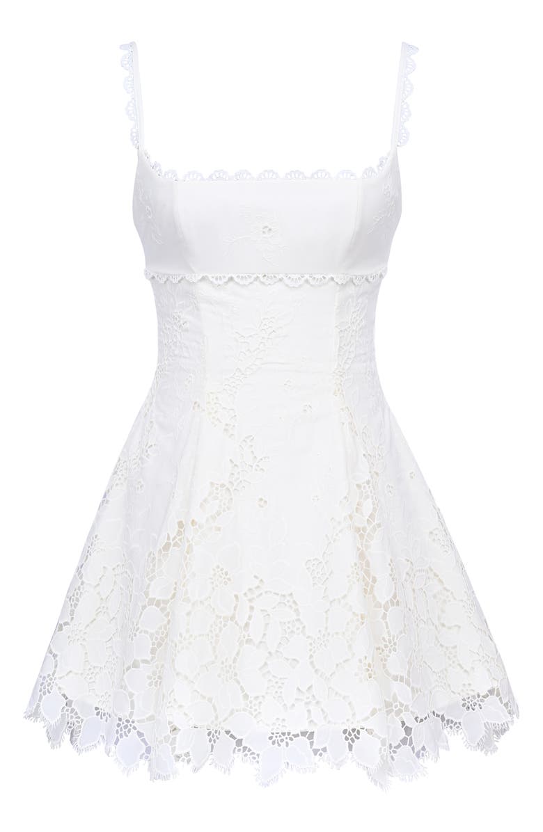 HOUSE OF CB Isla Scalloped Lace Cocktail Minidress, Alternate, color, White