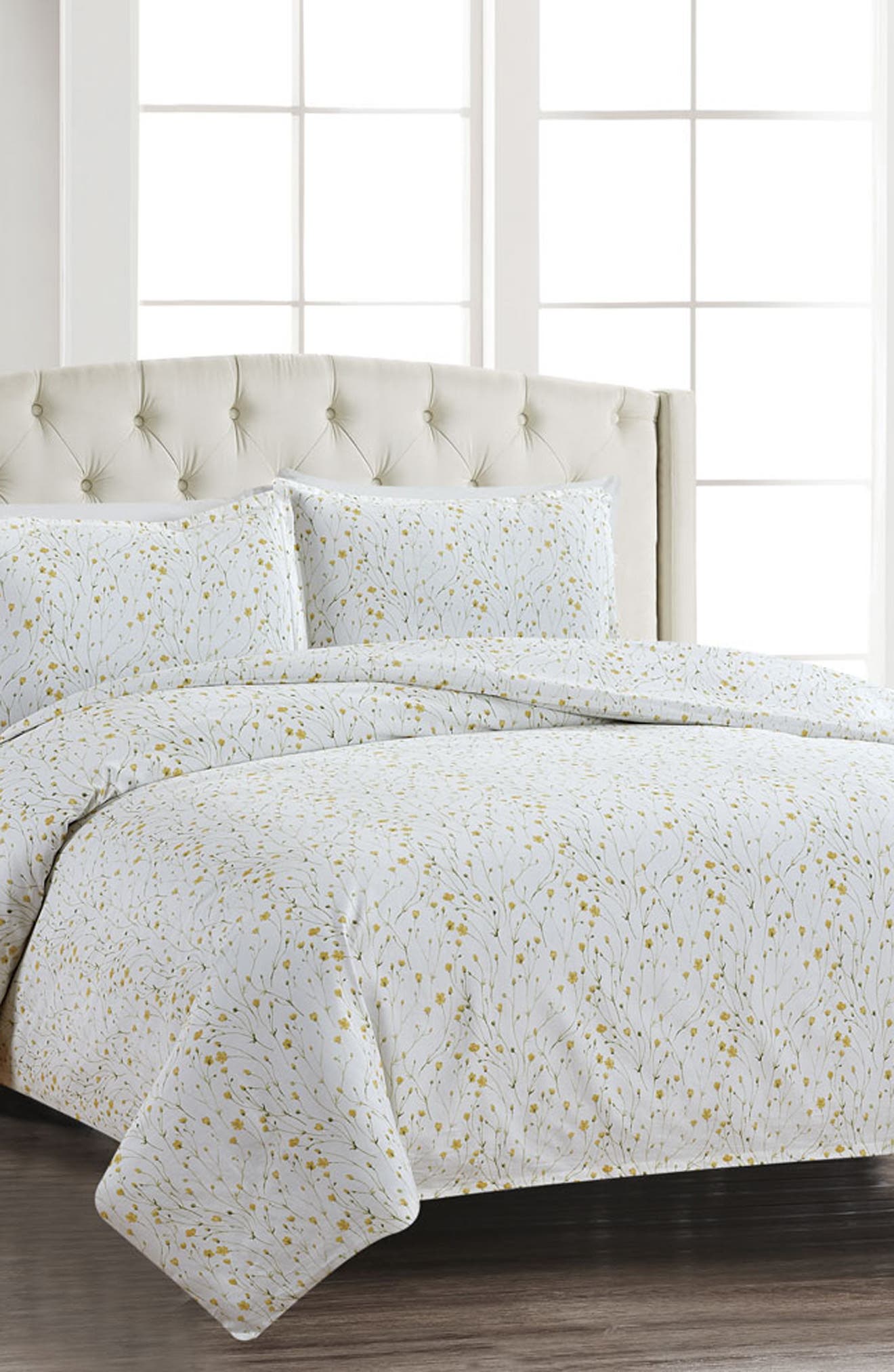MELANGE HOME Yellow Buttercup 400 Thread Count 100% Cotton Duvet Cover Set