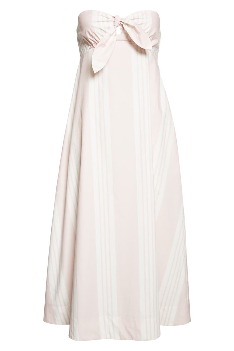Rosie Stripe Cotton Strapless Dress, Alternate, color, PINK STRIPE