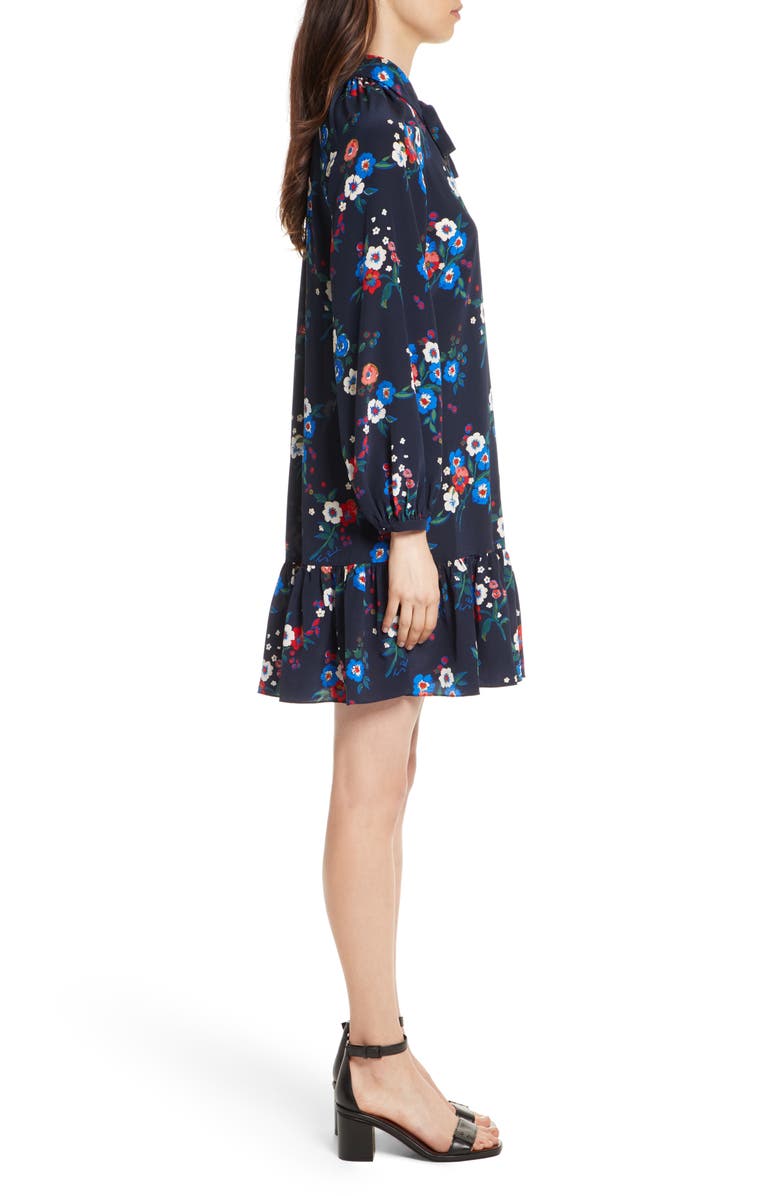 Tory Burch Gabrielle Floral Silk Shirtdress, Alternate, color,