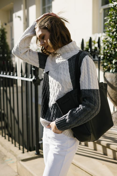 Labeca London Victoria Monochrome Patchwork Cashmere-blend Sweater In Multi
