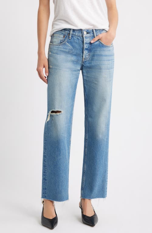 Moussy Vintage Frankford Ankle Straight Leg Jeans In Blue