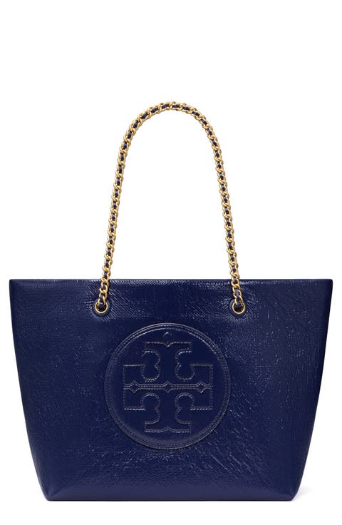 Ella Chain Crinkle Leather Tote