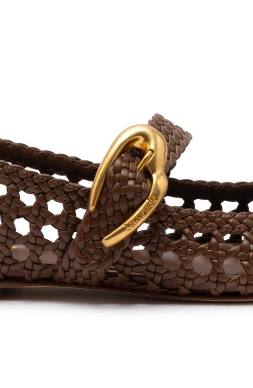 Larroude Verona Macrame Flats Burnt Umber In Burnt Umber