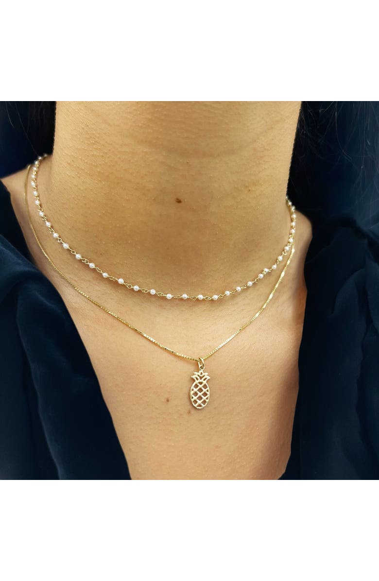 The Lovery Fine Jewelry Mini Gold Pineapple Charm, Alternate, color, Yellow Gold