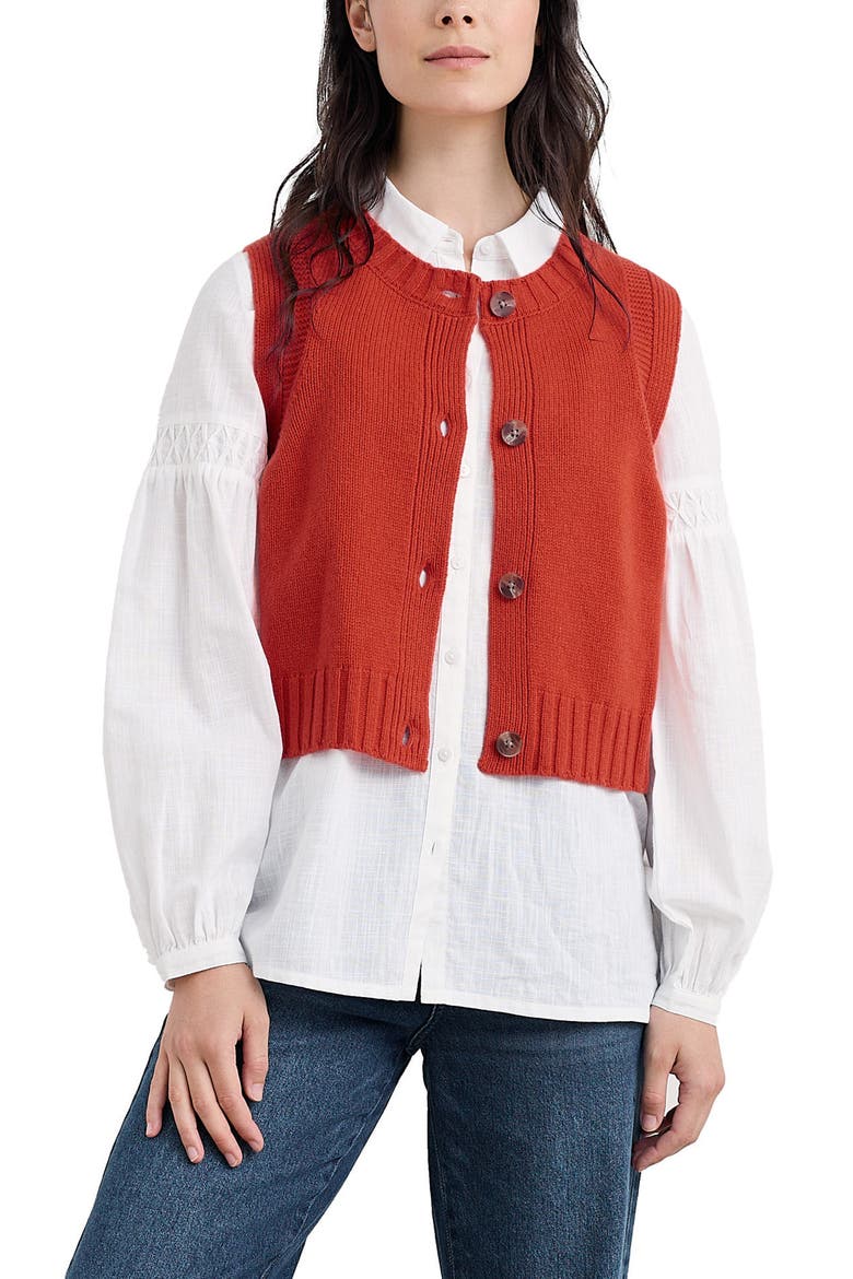 Derwenn Merino Wool Blend Sweater Vest, Main, color, BUCKET