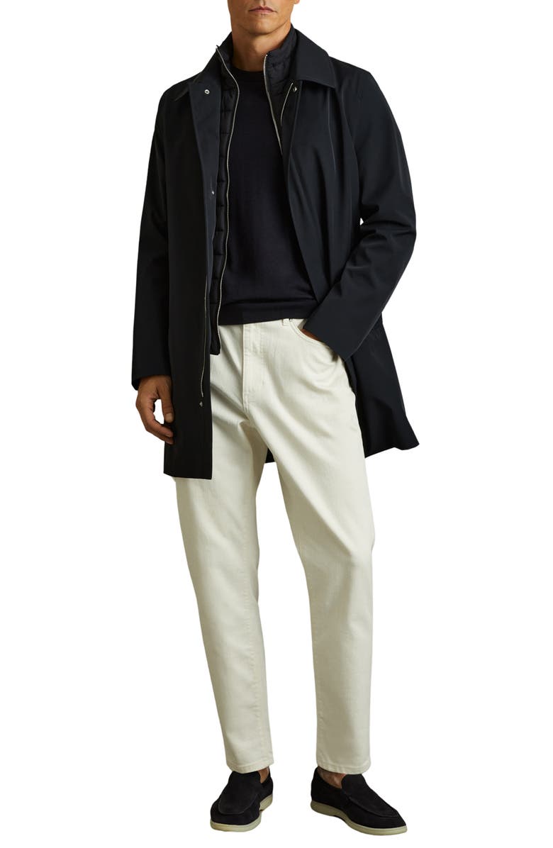 Reiss Logan Water Resistant Overcoat with Removable Funnel neck Insert, Alternate, color, Navy