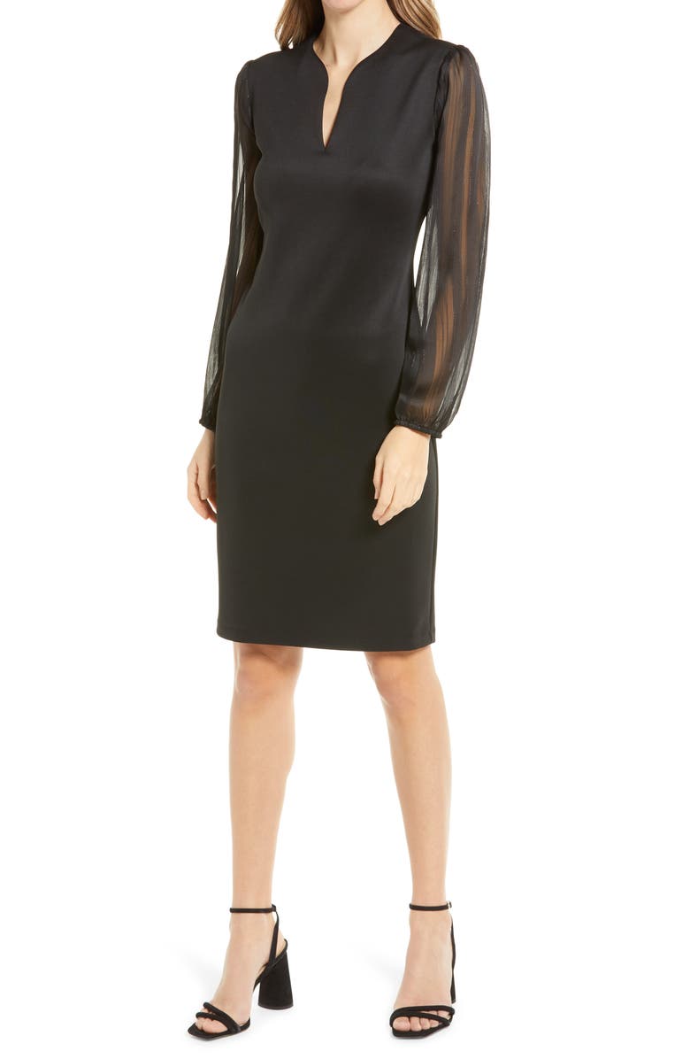 Connected Apparel Long Sleeve Sheath Dress, Main, color, 