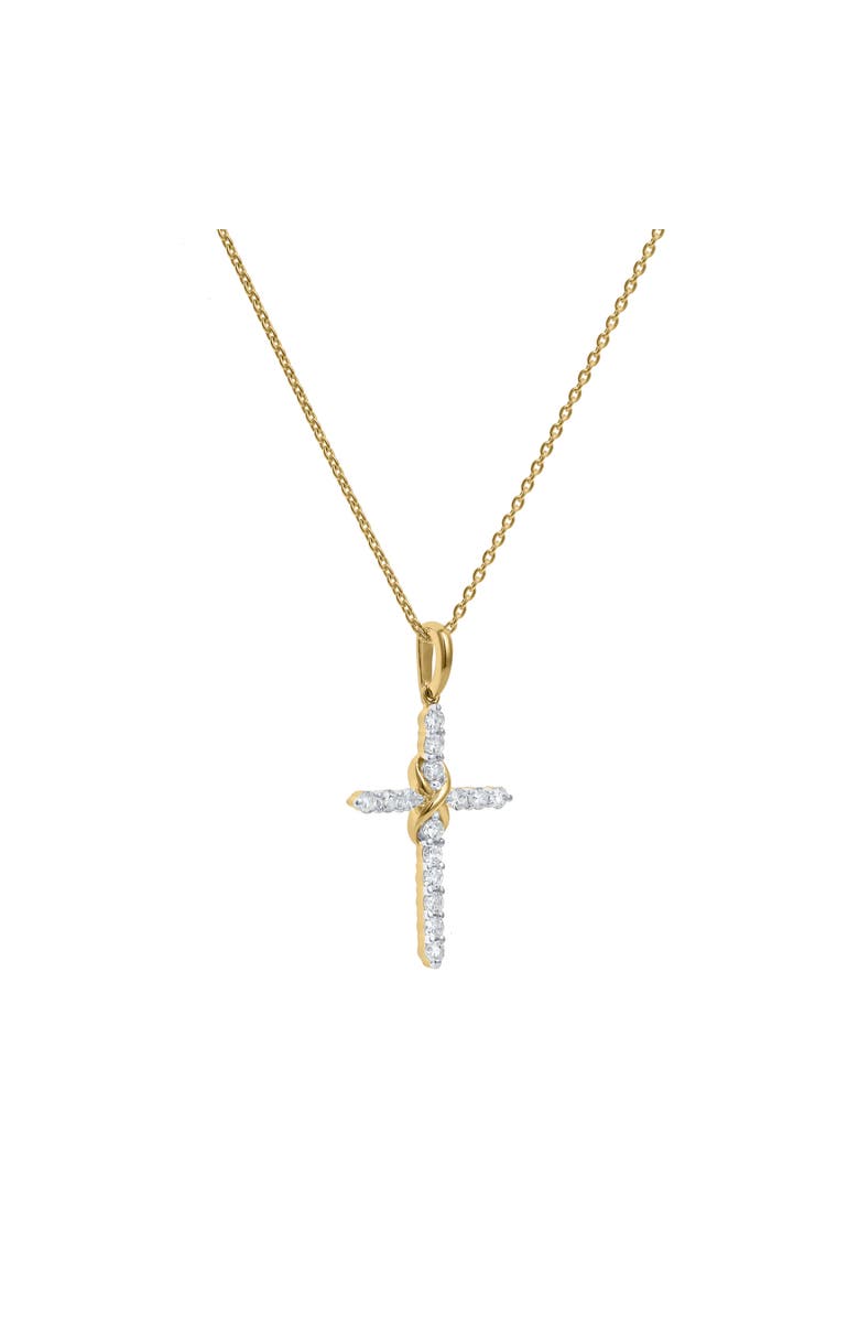 LuvMyJewelry Isola 14K Gold Diamond Cross Pendant - 0.24 ct, Alternate, color, 14K Yellow Gold