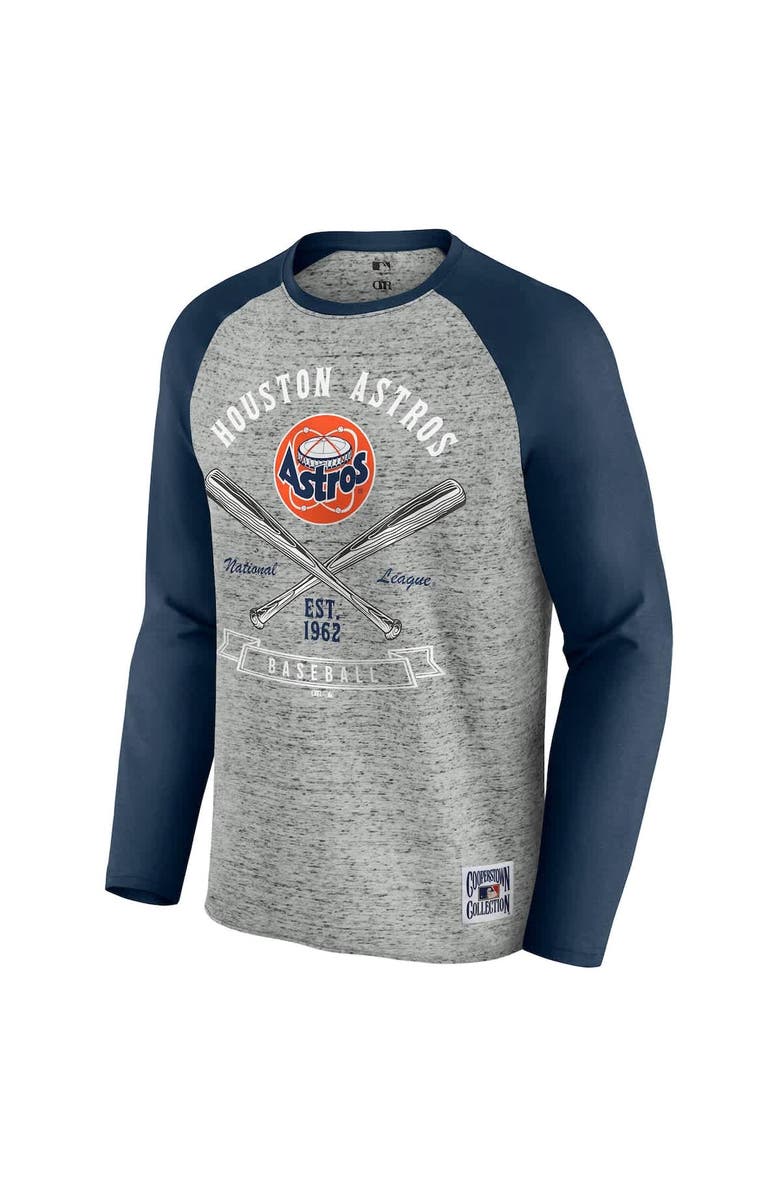 Darius Rucker Collection by Fanatics Men's Darius Rucker Collection by Fanatics Heather Gray Houston Astros Raw Edge Raglan Long Sleeve Baseball T-Shirt, Alternate, color, Heather Gray