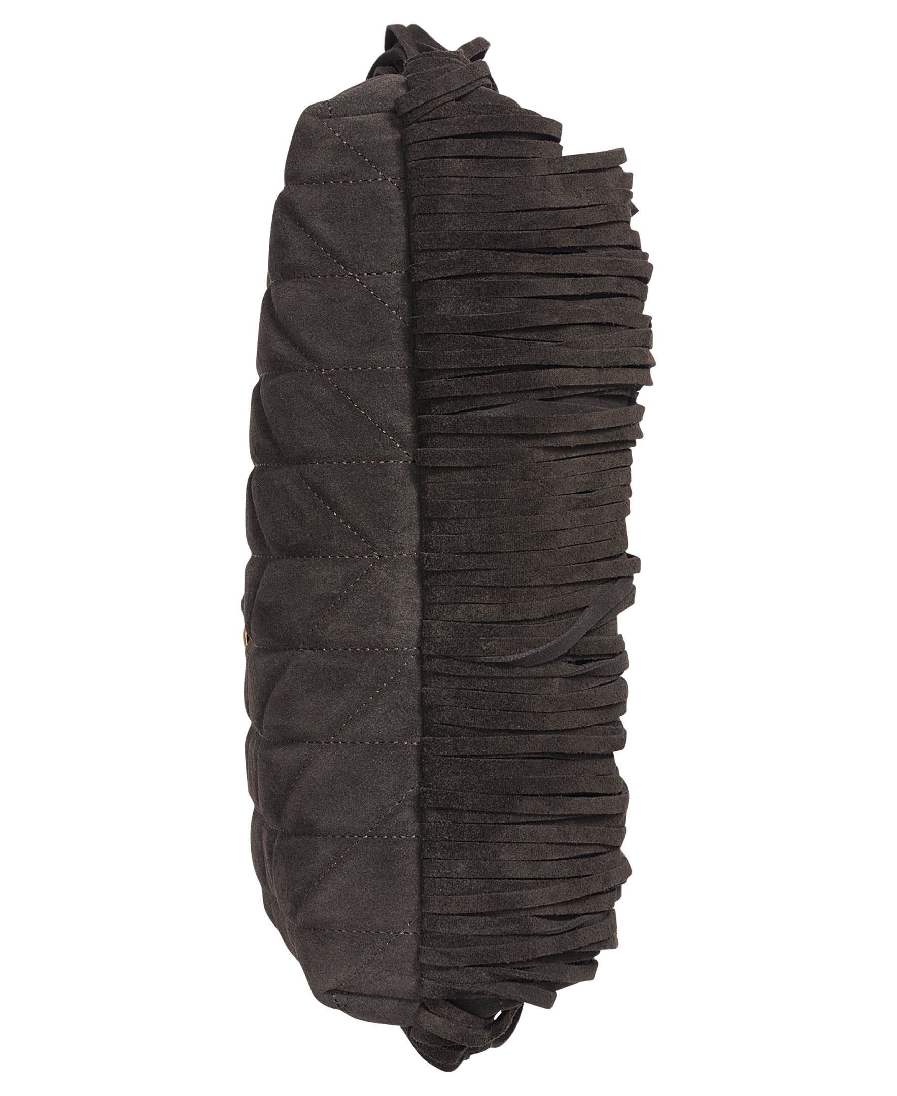 Lafayette Suede Fringe Shoulder Bag, Alternate, color, Fudge