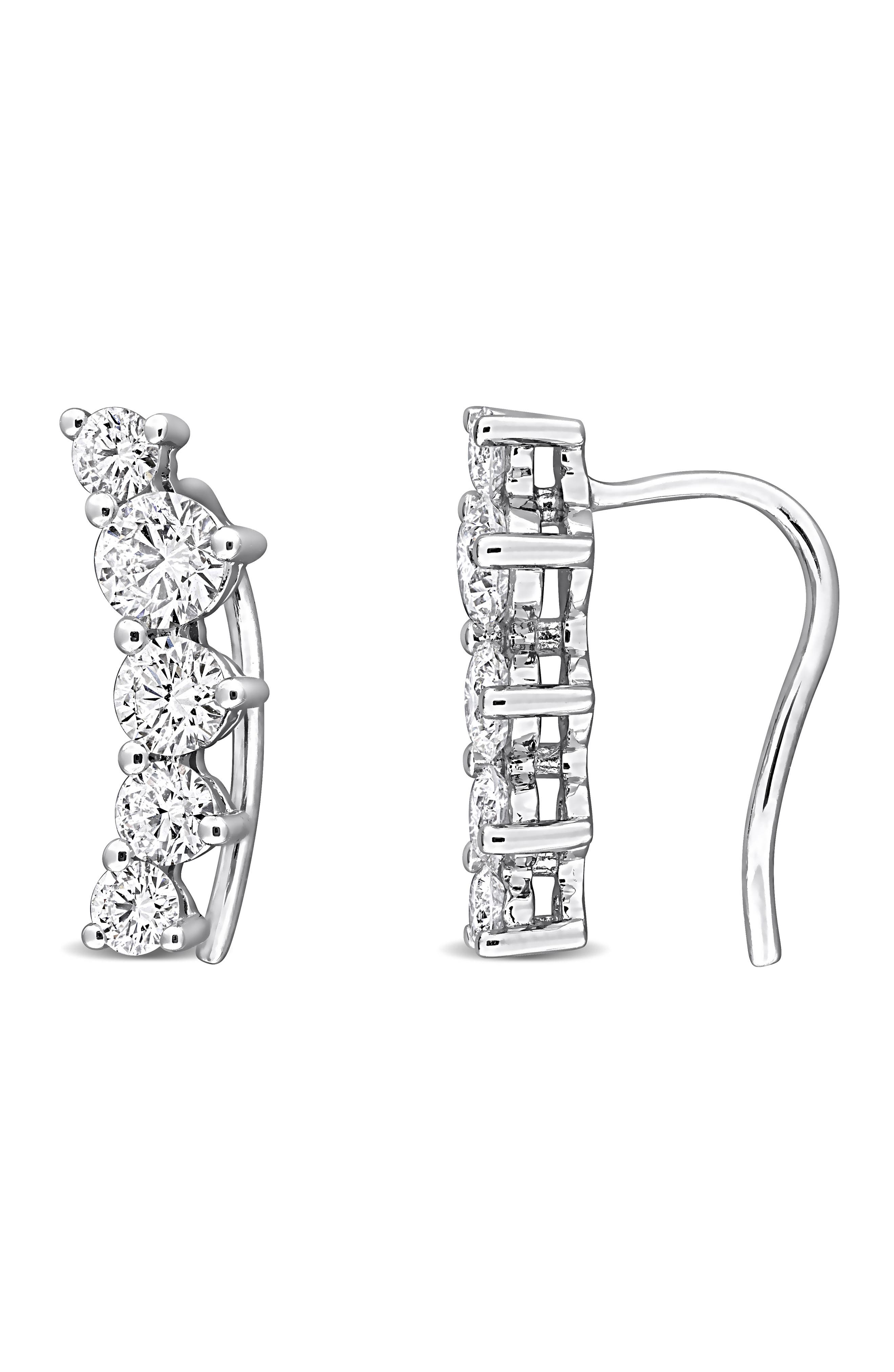 Created Forever Sterling Silver Lab Grown Diamond Ear Crawlers