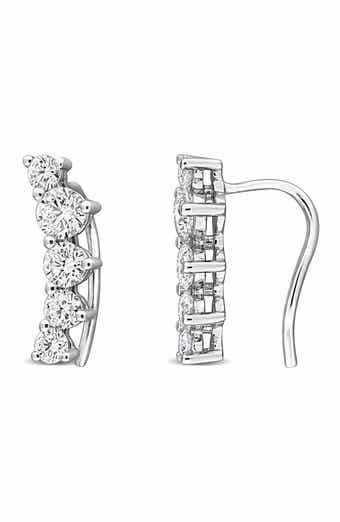 Created Forever Sterling Silver Lab Grown Diamond Ear Crawlers
