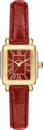 MICHELE Deco Madison Mini Two-Tone Leather Strap Watch