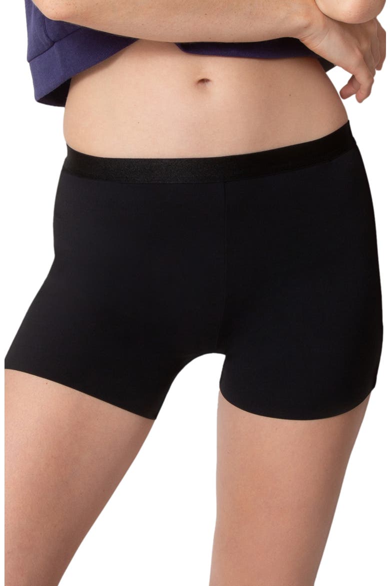 Teen Period & Leak Proof Moderate Absorbency Boyshorts, Main, color, BLACK