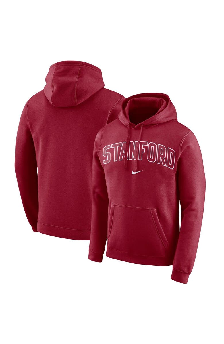 Nike Men's Nike Cardinal Stanford Cardinal Arch Club Fleece Pullover V-Neck Hoodie, Main, color, 