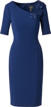 Adrianna Papell Floral Crepe Midi Dress