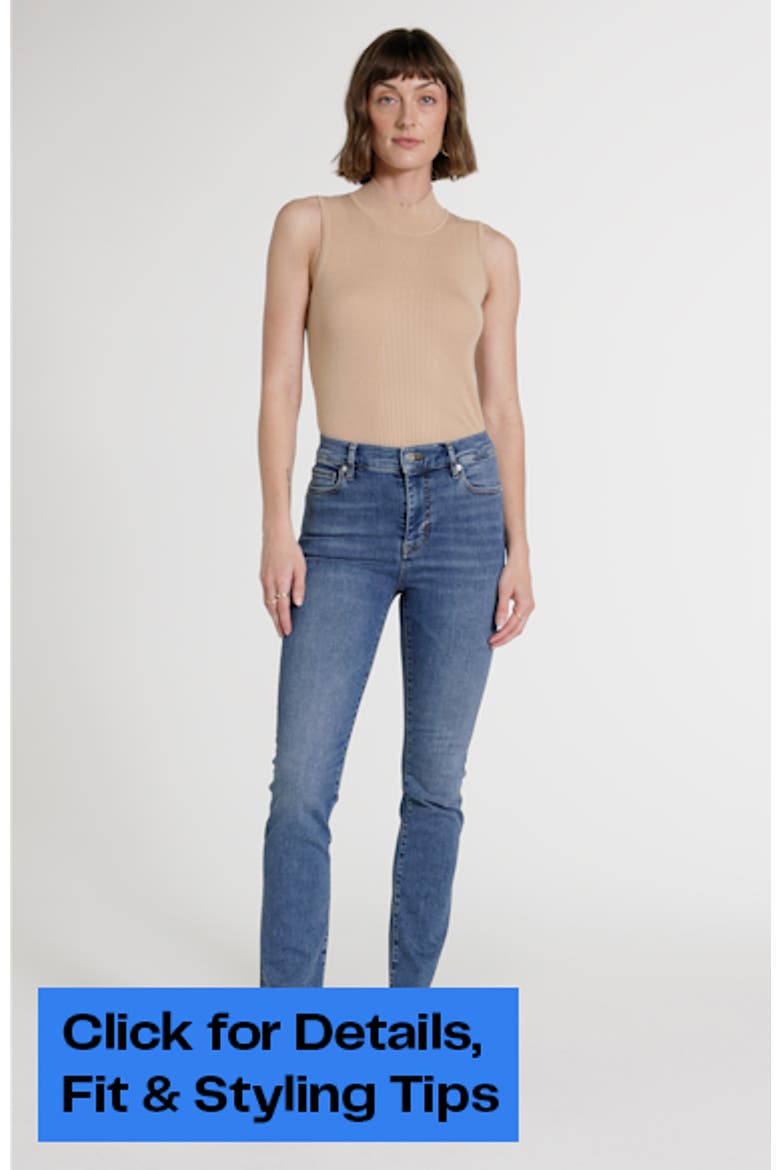 Le High Waist Straight Leg Fray Hem Jeans video