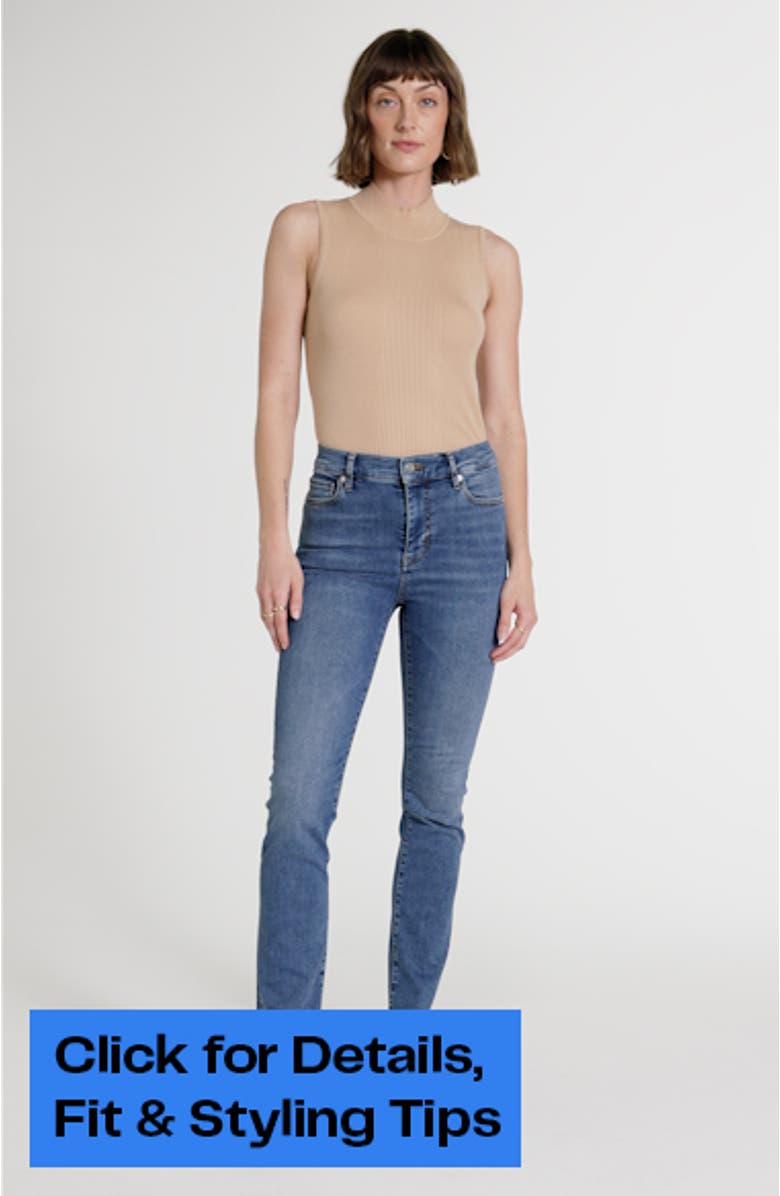 Le High Waist Straight Leg Fray Hem Jeans, sales video thumbnail