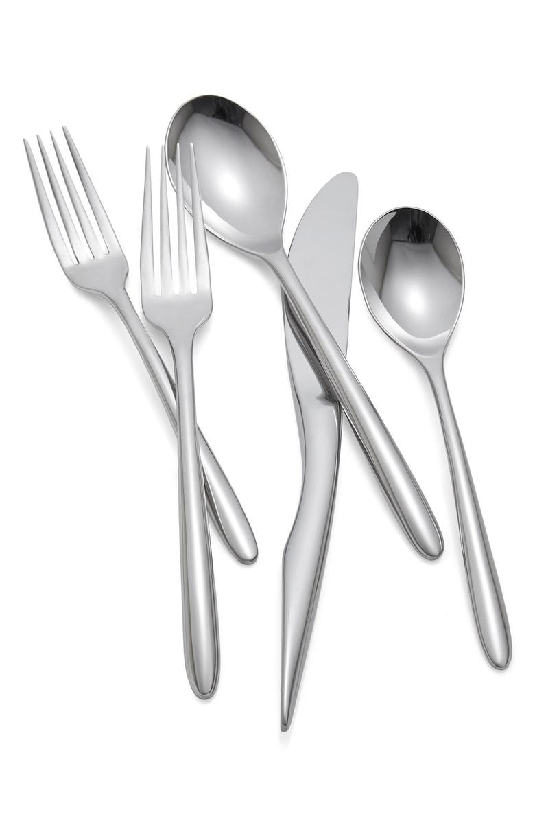 Nambé 'Dune' 5-Piece Stainless Steel Table Setting, Main, color, Silver
