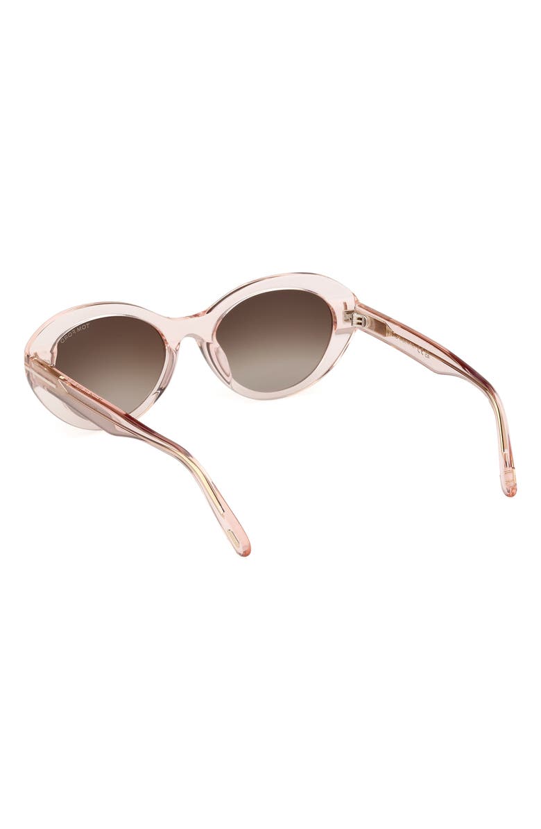 TOM FORD 53mm Oval Sunglasses, Alternate, color, Shiny Pink / Gradient Brown