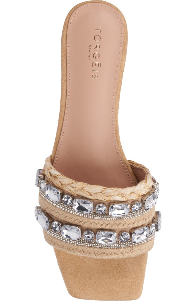 TORGEIS Miya Crystal Embellished Slide Sandal, Alternate, color, Natural