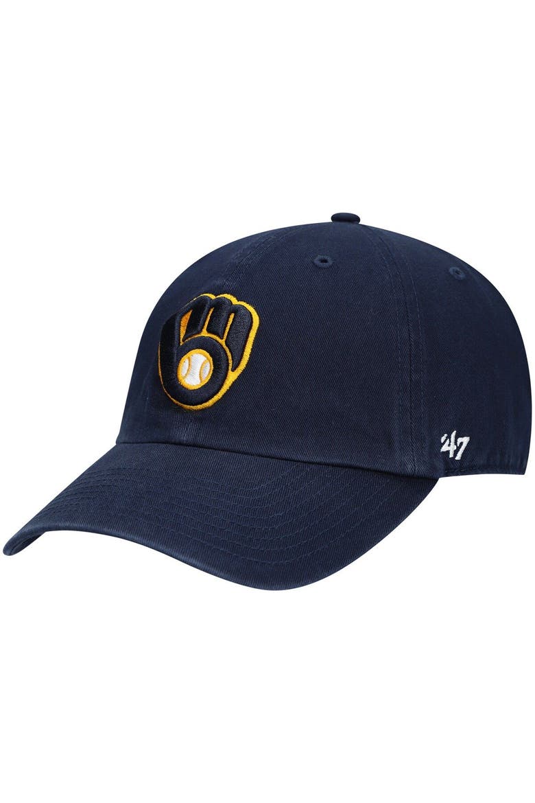 Men's '47 Navy Milwaukee Brewers Clean Up Adjustable Hat, Main, color, Navy