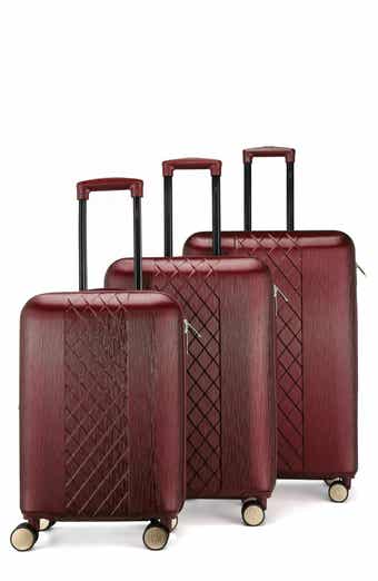 Badgley Mischka Collection Three-Piece Diamond Hardside Spinner Luggage Set