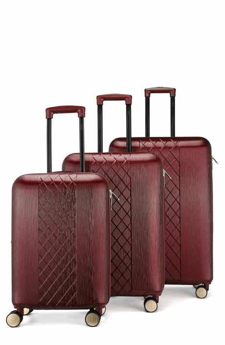 Badgley Mischka Collection Three-Piece Diamond Hardside Spinner Luggage Set