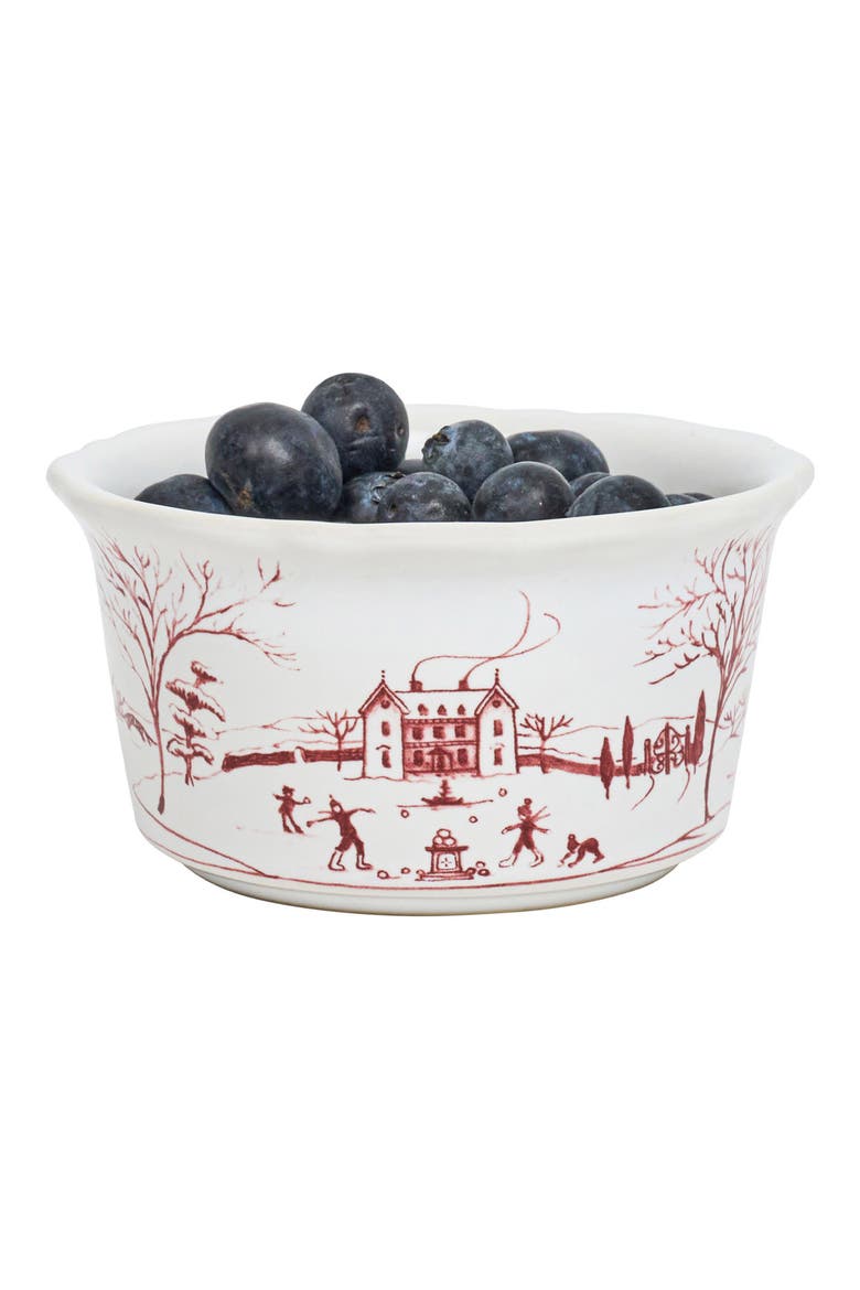Country Estate Winter Frolic Bowl, Alternate, color, RUBY