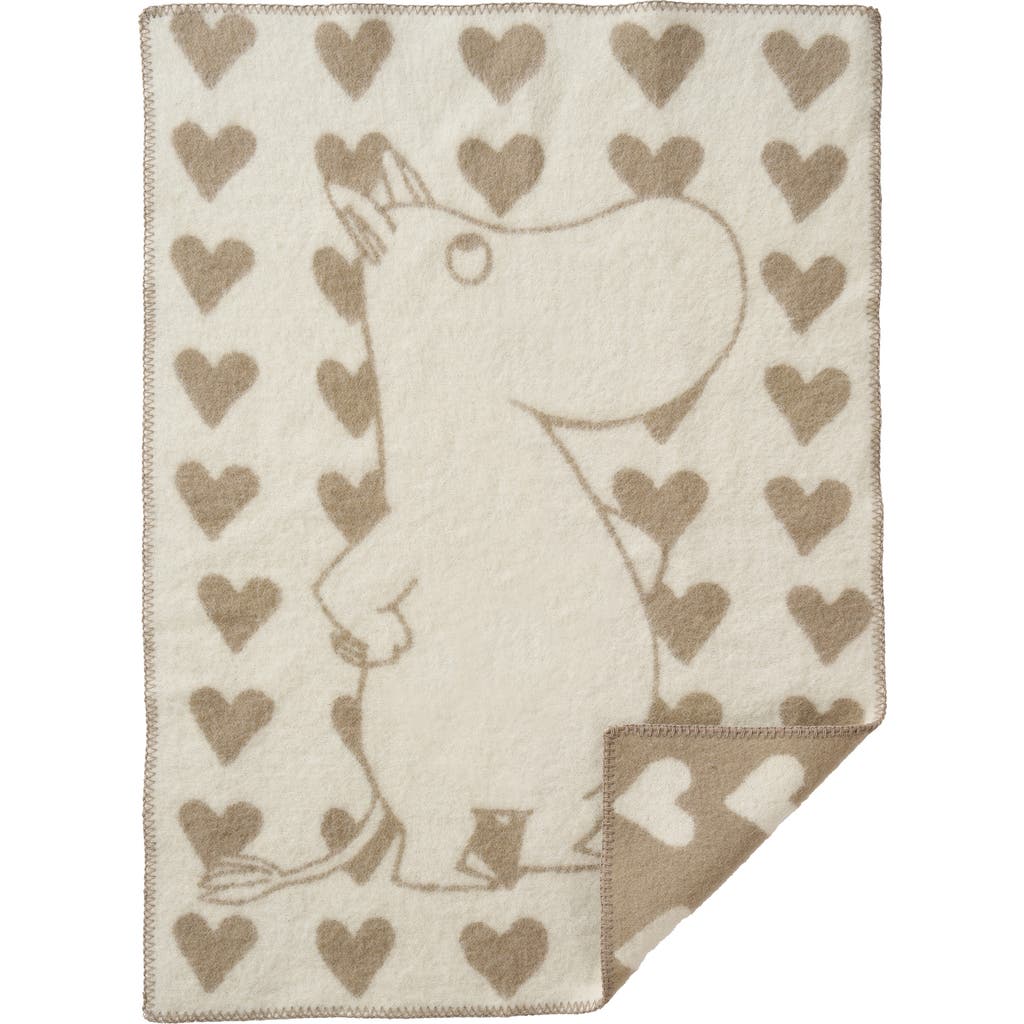 Klippan Kids' Moomin Heart Lambswool Woven Blanket In Multi