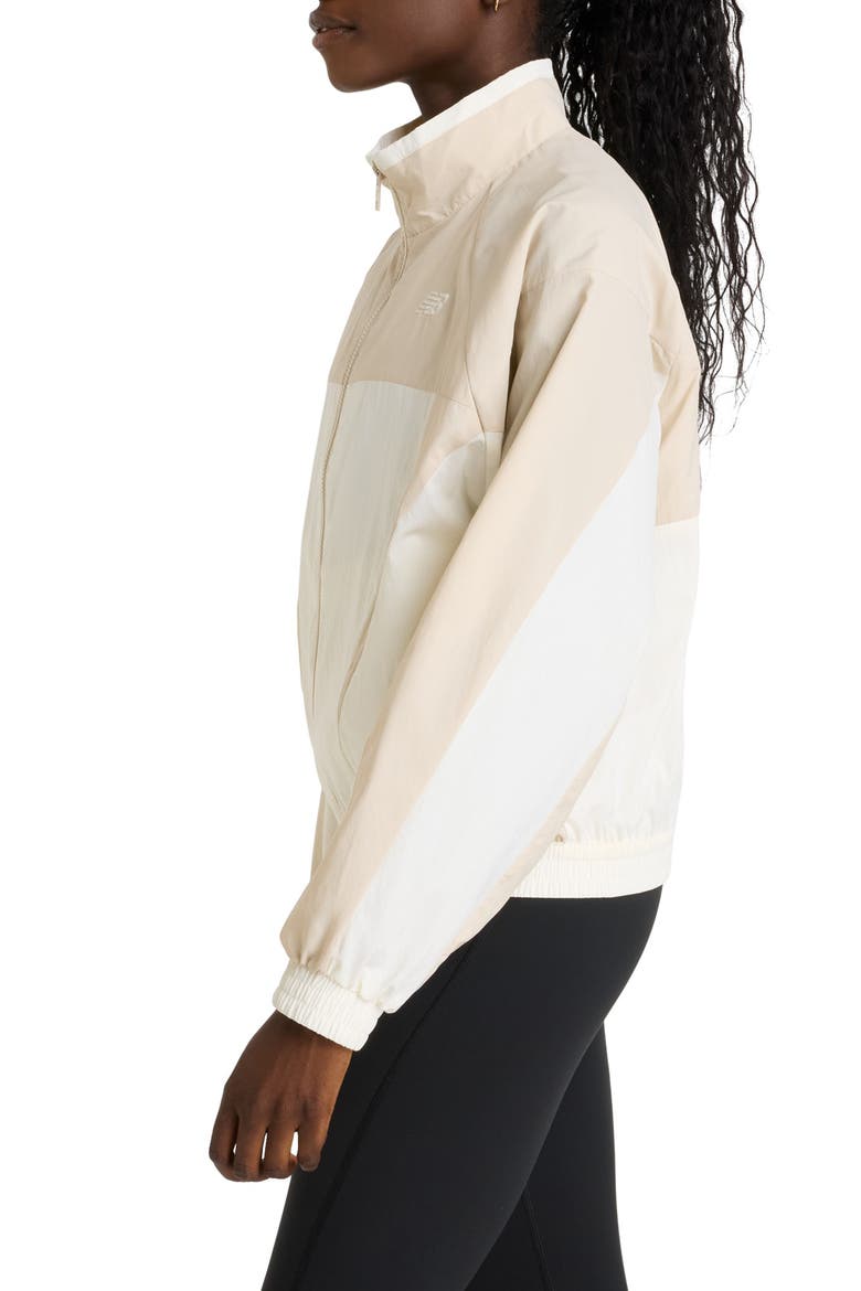 Oversize Water Resistant Colorblock Nylon Jacket, Alternate, color, SEA SALT