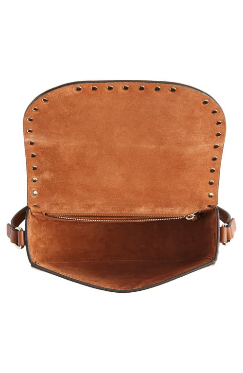 Valentino Rockstud Small Messenger Shoulder Bag In Brown