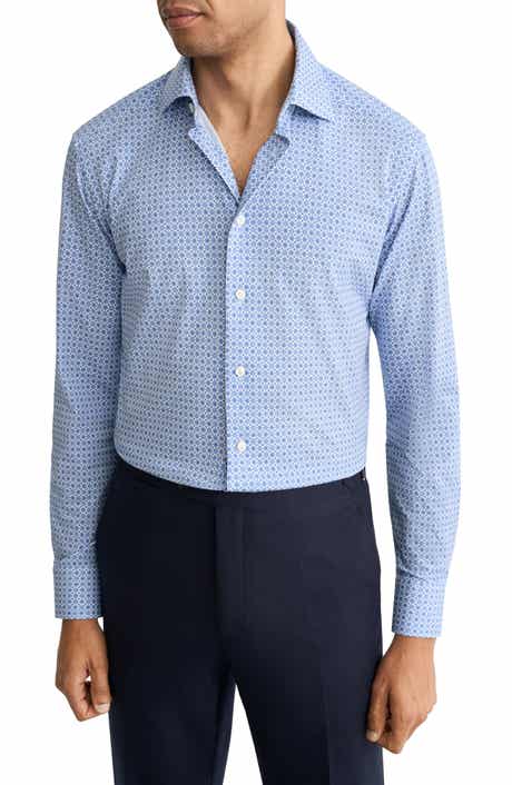 Slim Fit Geo Stretch Jersey Dress Shirt