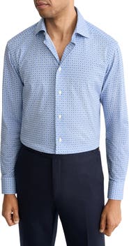 Eton Slim Fit Geo Stretch Jersey Dress Shirt