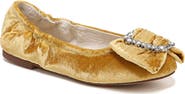 Sam Edelman Kids' Farah Crystal Bow Velvet Flat