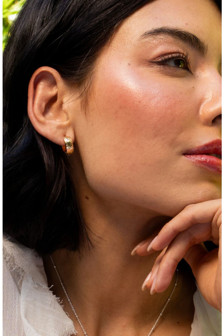 Chubby Nomad Huggie Hoops, Alternate, color, Yellow Gold Vermeil