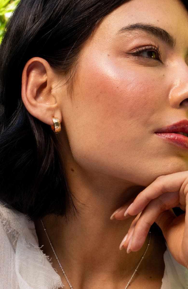 Dower & Hall Chubby Nomad Huggie Hoops, Alternate, color, Yellow Gold Vermeil