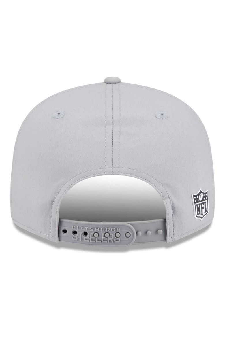 Men's New Era Gray Pittsburgh Steelers 2025 Sideline  Split Panel 9FIFTY Snapback Hat, Alternate, color, Gray