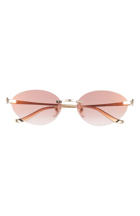 58mm Rimless Oval Sunglasses