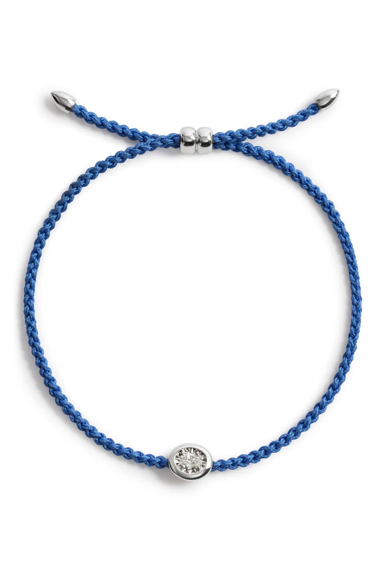 Oval Lab Grown Diamond Sterling Silver Cord Bracelet, Main, color, STERLING SILVER / LAB DIAMOND