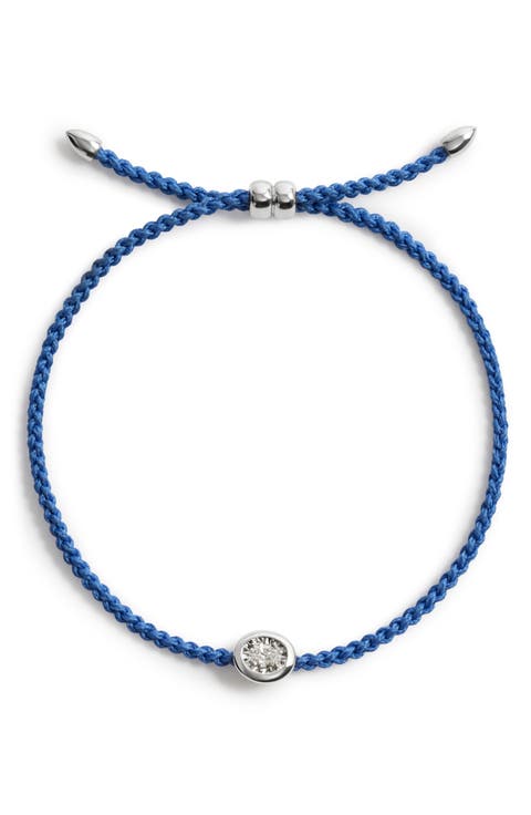 Oval Lab Grown Diamond Sterling Silver Cord Bracelet